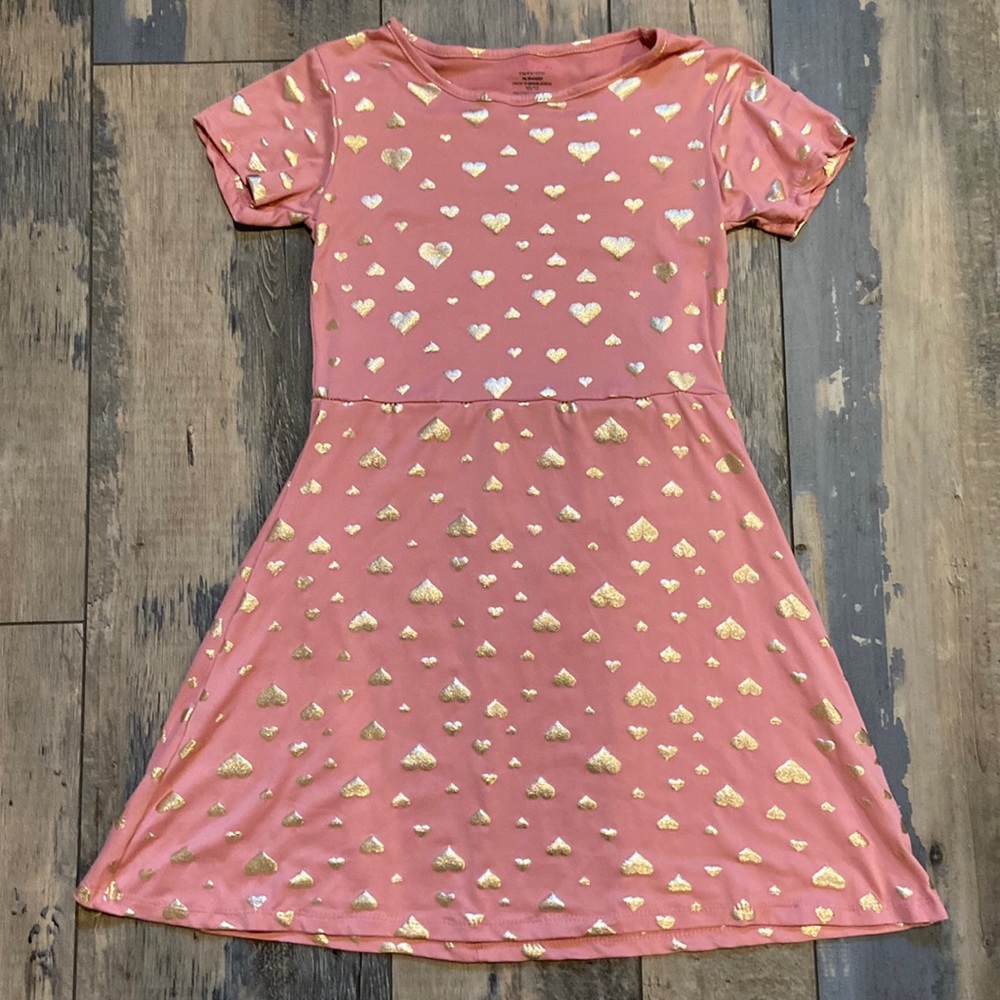 Sophia & Lily Girls Knee Length Dress Sz 10/12 Short Sleeve Pink Soft Stretchy